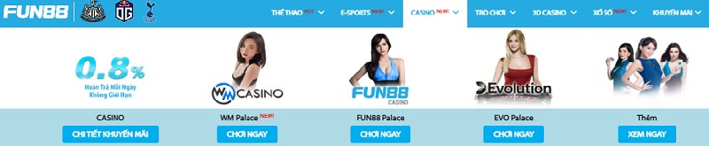 Sòng casino của nhà cái trực tuyến Fun88